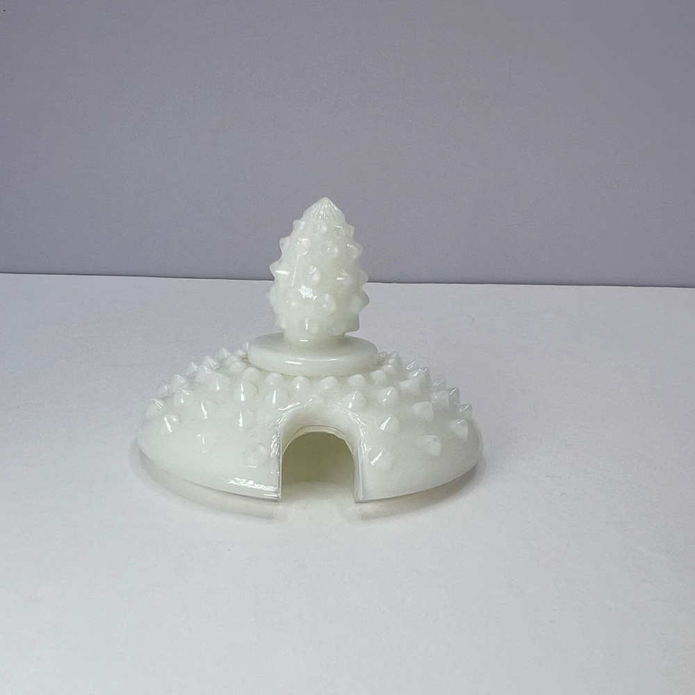 Fenton White Milk Glass Hobnail Jam Jelly Jar Lid Replacement Vtg MCM Cottage